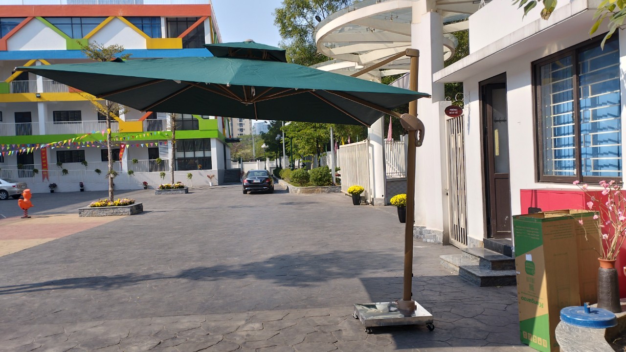 Ô Lệch Tâm hợp kim Vuông hòa phát màu xanh Xoay 360